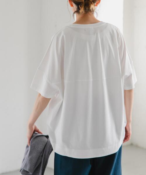FORK&SPOON(フォークアンドスプーン)の「FORK&SPOON コクーンショートスリーブTシャツ(Tシャツ/カットソー・レディース・パープル/オフホワイト/ブラック・1)」の6枚目の写真