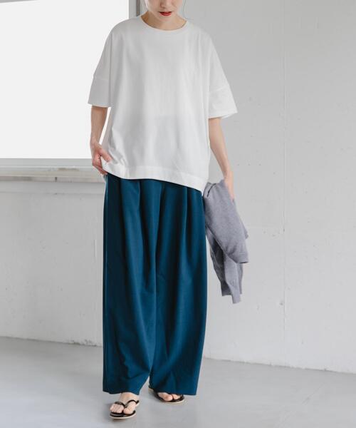FORK&SPOON(フォークアンドスプーン)の「FORK&SPOON コクーンショートスリーブTシャツ(Tシャツ/カットソー・レディース・パープル/オフホワイト/ブラック・1)」の10枚目の写真