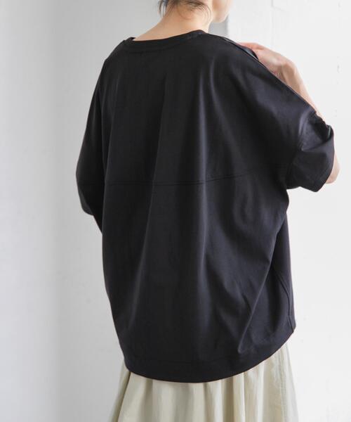 FORK&SPOON(フォークアンドスプーン)の「FORK&SPOON コクーンショートスリーブTシャツ(Tシャツ/カットソー・レディース・パープル/オフホワイト/ブラック・1)」の16枚目の写真