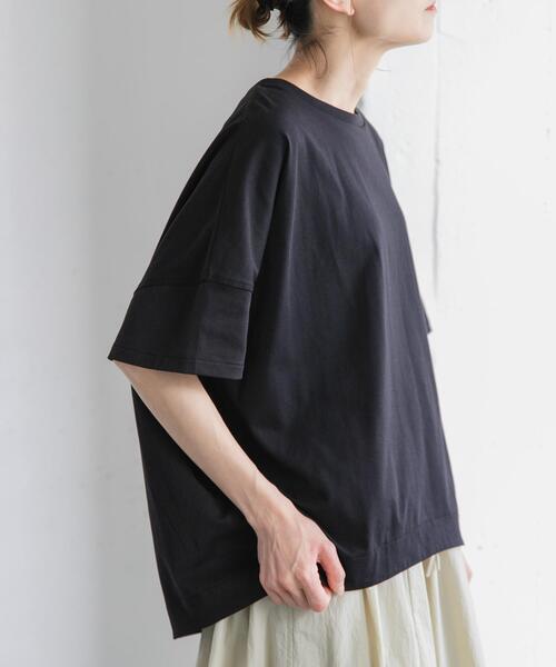 FORK&SPOON(フォークアンドスプーン)の「FORK&SPOON コクーンショートスリーブTシャツ(Tシャツ/カットソー・レディース・パープル/オフホワイト/ブラック・1)」の17枚目の写真