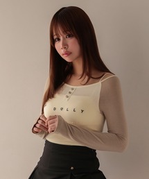M DOLLY（エムドリー）の「*M DOLLY original*  Bicolor choker mabel logo tops/バイカラーチョーカーメイベルロゴトップス（Tシャツ/カットソー）」