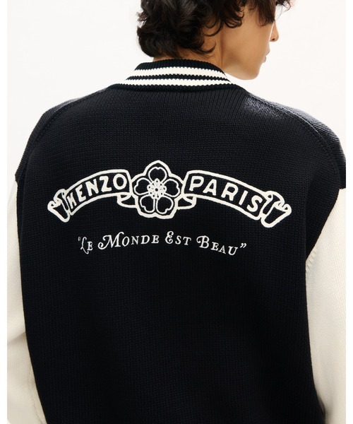 KENZO（ケンゾー）の「'KENZO Paris Emblem' バーシティ カーディガン イン ミックス コットン（カーディガン/ボレロ・メンズ・ブラック系その他5・SMALL/MEDIUM）」の4枚目の写真