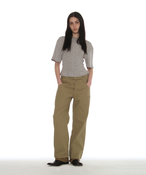 PARTIMENTO WOMEN(パルティメントウィメン)の「ピンタックコルセットパネルショートスリーブTシャツ_フローラル(Tシャツ/カットソー・レディース・その他・MEDIUM/SMALL)」の5枚目の写真