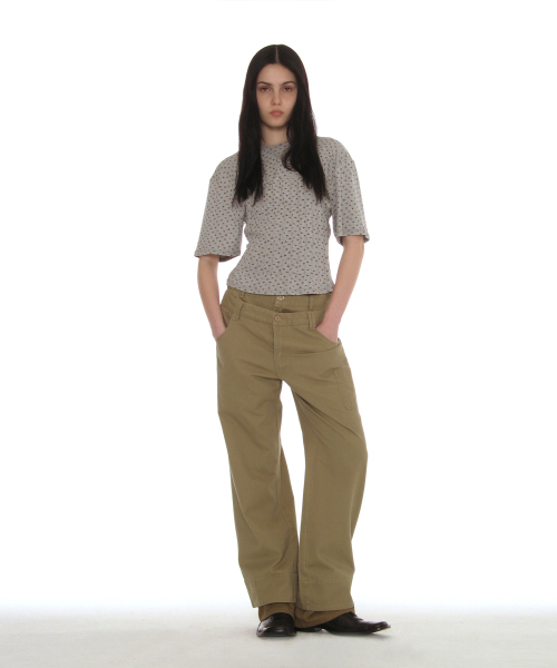 PARTIMENTO WOMEN(パルティメントウィメン)の「ピンタックコルセットパネルショートスリーブTシャツ_フローラル(Tシャツ/カットソー・レディース・その他・MEDIUM/SMALL)」の6枚目の写真