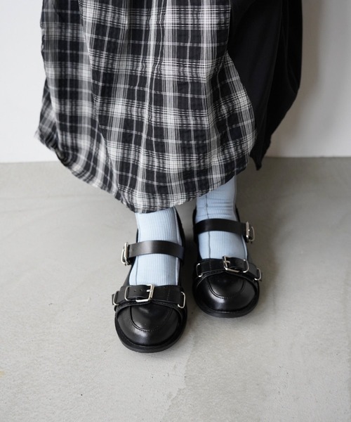 SANSeLF（サンセルフ）の「【SANSeLF】ダブルベルトメリージェーンローファー sas26s010（その他シューズ・レディース・ブラック・36/37/38/39）」の2枚目の写真