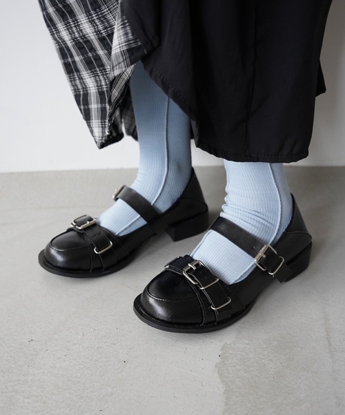 SANSeLF（サンセルフ）の「【SANSeLF】ダブルベルトメリージェーンローファー sas26s010（その他シューズ・レディース・ブラック・36/37/38/39）」の3枚目の写真