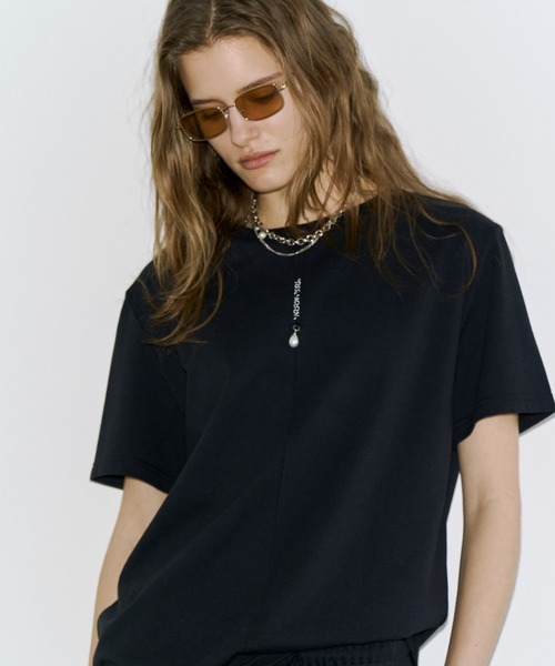 JOSE MOON(ジョゼムーン)の「JOSEMOON LOGO OVER T-SHIRT/ジョゼムーンロゴオーバーTシャツ(Tシャツ/カットソー・レディース・ホワイト/グレー/ブラック・FREE)」の5枚目の写真