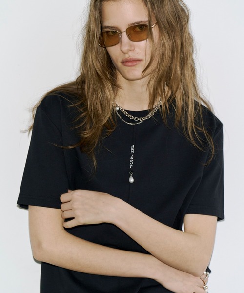 JOSE MOON(ジョゼムーン)の「JOSEMOON LOGO OVER T-SHIRT/ジョゼムーンロゴオーバーTシャツ(Tシャツ/カットソー・レディース・ホワイト/グレー/ブラック・FREE)」の6枚目の写真