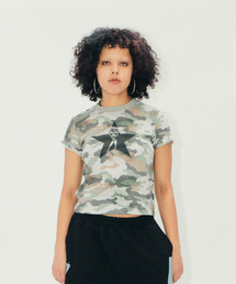 ERTR（イーアールティーアール）の「Star Picket Girl T-Shirt Camo（Tシャツ/カットソー）」