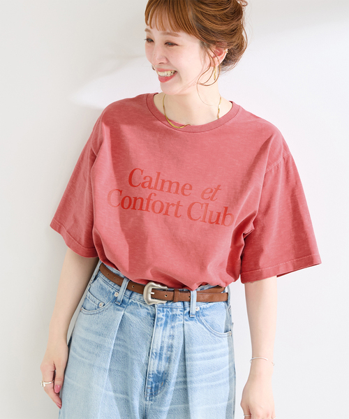 B.C STOCK(ベーセーストック)の「ウォッシャブル / ピグメントビックTEE(Tシャツ/カットソー・レディース・ブラック/レッド/ブラウン・FREE)」の1枚目の写真