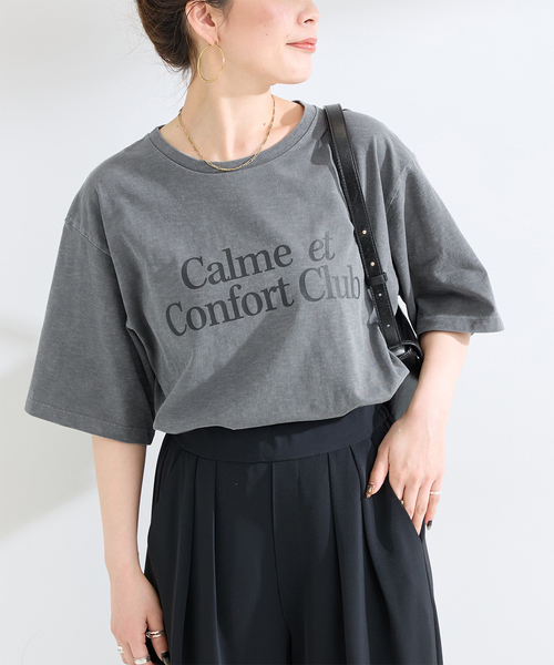 B.C STOCK(ベーセーストック)の「ウォッシャブル / ピグメントビックTEE(Tシャツ/カットソー・レディース・ブラック/レッド/ブラウン・FREE)」の2枚目の写真