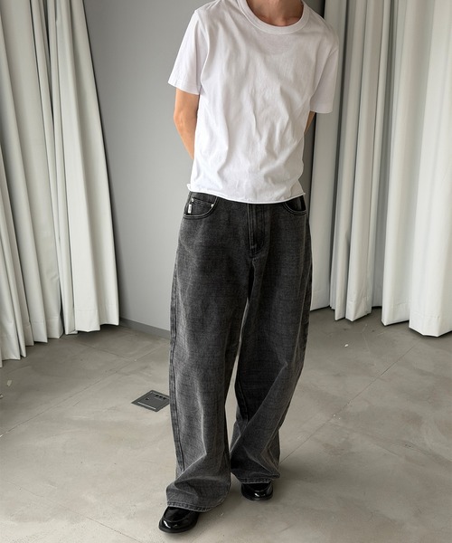 Perushu(ペルーシュ)の「FADED CHECK WIDE DENIM PANTS/フェードチェックワイドデニムパンツ(その他パンツ・メンズ・ブラック/ブラウン・LARGE/MEDIUM/SMALL)」の11枚目の写真