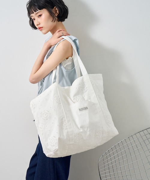 NOGLE(ノグル)の「【NOGLE select/ノグルセレクト】レースフラワーポケットトートバッグ(トートバッグ・レディース・アイボリー/ベージュ・FREE)」の9枚目の写真