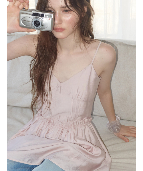 ETMON(エトモン)の「Slip Crinkle Frill Mini Dress, Pink(ワンピース・レディース・その他・SMALL/MEDIUM)」の2枚目の写真