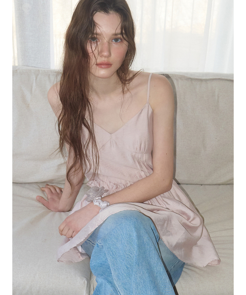 ETMON(エトモン)の「Slip Crinkle Frill Mini Dress, Pink(ワンピース・レディース・その他・SMALL/MEDIUM)」の6枚目の写真