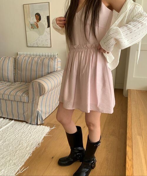 ETMON(エトモン)の「Slip Crinkle Frill Mini Dress, Pink(ワンピース・レディース・その他・SMALL/MEDIUM)」の7枚目の写真