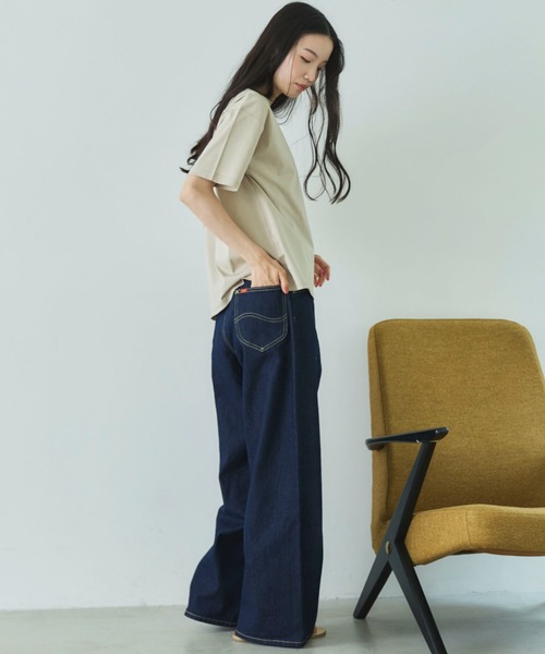 Doux archives(ドゥアルシーヴ)の「【吸湿透気】ボートネック半袖プルオーバー(Tシャツ/カットソー・レディース・モカ/グレイッシュベージュ/ブラック・FREE)」の12枚目の写真