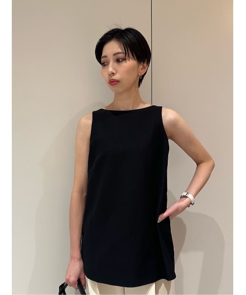 ESTNATION（エストネーション）の「ESTNATION / トリアセリネン バックスリットノースリーブ（シャツ/ブラウス・レディース・ホワイト/ブラック・36/38）」の13枚目の写真