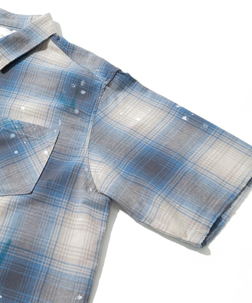 Universal Style Wear(ユニバーサルスタイルウェア)の「Universal Style Wear/ユニバーサルスタイルウェア Plaid damage shirt(シャツ/ブラウス・メンズ・ブルー/ブラック・X-LARGE/LARGE/MEDIUM)」の4枚目の写真