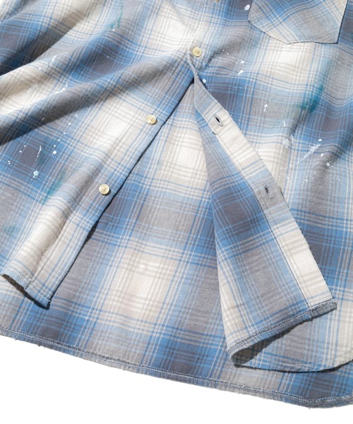 Universal Style Wear(ユニバーサルスタイルウェア)の「Universal Style Wear/ユニバーサルスタイルウェア Plaid damage shirt(シャツ/ブラウス・メンズ・ブルー/ブラック・X-LARGE/LARGE/MEDIUM)」の7枚目の写真