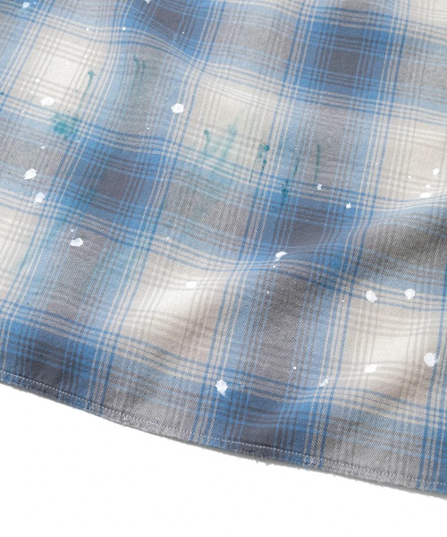 Universal Style Wear(ユニバーサルスタイルウェア)の「Universal Style Wear/ユニバーサルスタイルウェア Plaid damage shirt(シャツ/ブラウス・メンズ・ブルー/ブラック・X-LARGE/LARGE/MEDIUM)」の10枚目の写真