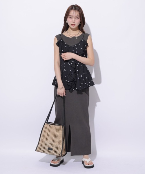 Mystrada(マイストラーダ)の「前後2WAYノースリリブワンピース(ワンピース・レディース・ピンク/ホワイト/チャコールグレー・38/36)」の4枚目の写真