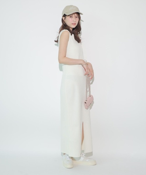 Mystrada(マイストラーダ)の「前後2WAYノースリリブワンピース(ワンピース・レディース・ピンク/ホワイト/チャコールグレー・38/36)」の8枚目の写真