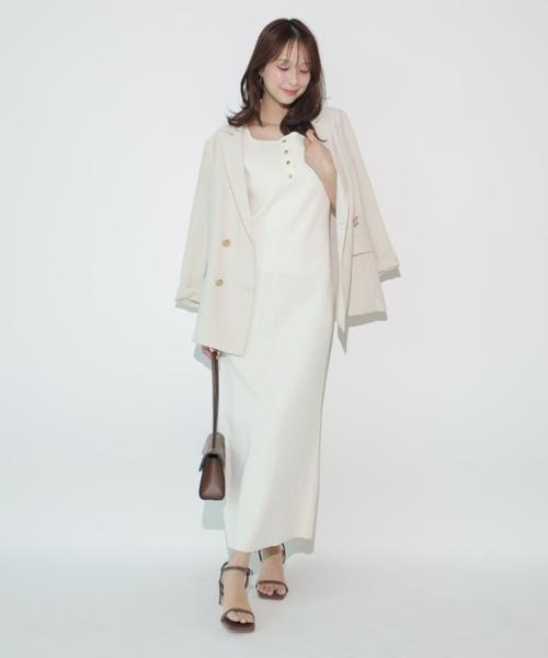 Mystrada(マイストラーダ)の「前後2WAYノースリリブワンピース(ワンピース・レディース・ピンク/ホワイト/チャコールグレー・38/36)」の12枚目の写真