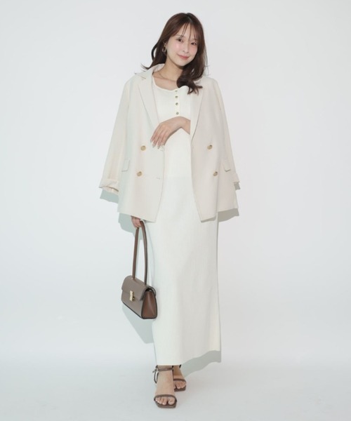 Mystrada(マイストラーダ)の「前後2WAYノースリリブワンピース(ワンピース・レディース・ピンク/ホワイト/チャコールグレー・38/36)」の13枚目の写真