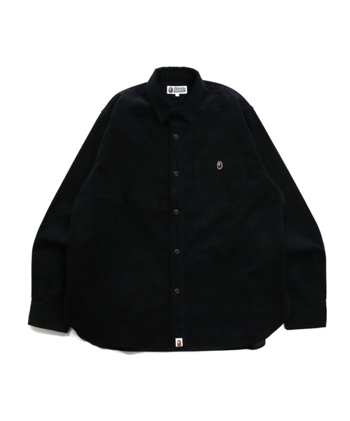 A BATHING APE(アベイシングエイプ)の「APE HEAD ONE POINT CORDUROY RELAXED FIT WORK SHIRT(シャツ/ブラウス・メンズ・ブラック/ベージュ・MEDIUM/SMALL/LARGE)」の1枚目の写真