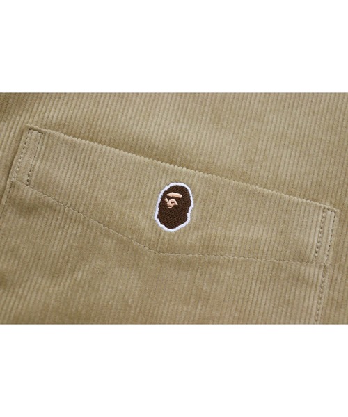 A BATHING APE(アベイシングエイプ)の「APE HEAD ONE POINT CORDUROY RELAXED FIT WORK SHIRT(シャツ/ブラウス・メンズ・ブラック/ベージュ・MEDIUM/SMALL/LARGE)」の4枚目の写真