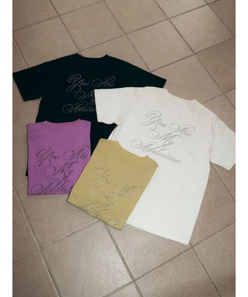 EVRIS(エヴリス)の「ラインストーングラフィック BIG Tシャツ(Tシャツ/カットソー・レディース・ホワイト/イエロー/パープル/ブラック・FREE)」の20枚目の写真