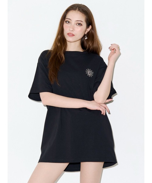 EVRIS(エヴリス)の「ラインストーングラフィック BIG Tシャツ(Tシャツ/カットソー・レディース・ホワイト/イエロー/パープル/ブラック・FREE)」の12枚目の写真