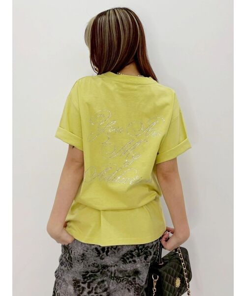 EVRIS(エヴリス)の「ラインストーングラフィック BIG Tシャツ(Tシャツ/カットソー・レディース・ホワイト/イエロー/パープル/ブラック・FREE)」の11枚目の写真