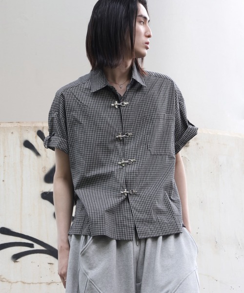 Art re A select(アトリエセレクト)の「【MADE IN KOREA】ファイヤーマンバックルチェックシャツ/FIREMAN BUCKLE CHECK SHIRT(シャツ/ブラウス・メンズ・ベージュ/ブラック・M/L)」の1枚目の写真