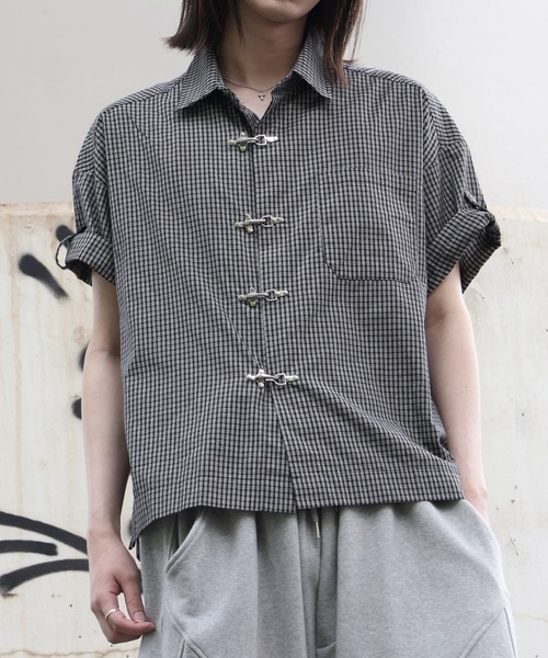 Art re A select(アトリエセレクト)の「【MADE IN KOREA】ファイヤーマンバックルチェックシャツ/FIREMAN BUCKLE CHECK SHIRT(シャツ/ブラウス・メンズ・ベージュ/ブラック・M/L)」の3枚目の写真