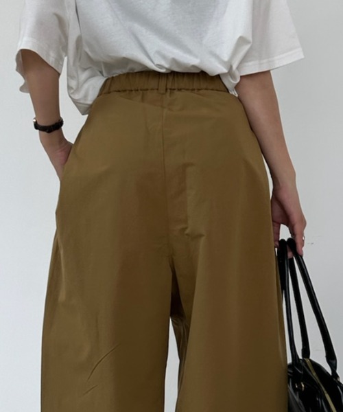 umune(ウムネ)の「タックパンツ カーブパンツ ワイド スラックス ハイウエスト ボトムス ロング丈 チノ ツイル 体型カバー きれいめ 秋 冬(その他パンツ・レディース・ベージュ/ネイビー/アイボリー・FREE)」の21枚目の写真