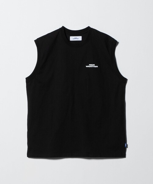 NICE WEATHER(ナイスウェザー)の「<NICE WEATHER>ロゴ スリーブレスTシャツ(シャツ/ブラウス・メンズ・ホワイト/ブラック・L/M)」の1枚目の写真