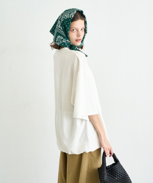 CIAOPANIC TYPY（チャオパニックティピー）の「【WEB限定】【UNISEX】裾バルーンビックシルエットTEE（Tシャツ/カットソー・レディース・ベージュ/ピンク/グリーン/ライトグレー/ホワイト/グレー/ブラック・LARGE/MEDIUM）」の10枚目の写真