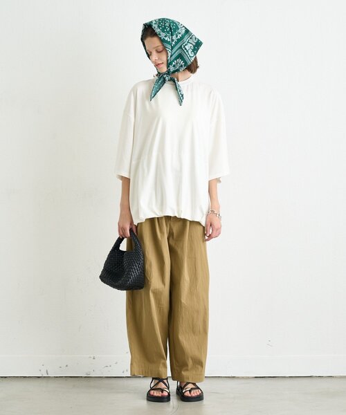 CIAOPANIC TYPY（チャオパニックティピー）の「【WEB限定】【UNISEX】裾バルーンビックシルエットTEE（Tシャツ/カットソー・レディース・ベージュ/ピンク/グリーン/ライトグレー/ホワイト/グレー/ブラック・LARGE/MEDIUM）」の11枚目の写真