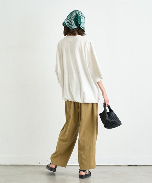 CIAOPANIC TYPY（チャオパニックティピー）の「【WEB限定】【UNISEX】裾バルーンビックシルエットTEE（Tシャツ/カットソー・レディース・ベージュ/ピンク/グリーン/ライトグレー/ホワイト/グレー/ブラック・LARGE/MEDIUM）」の13枚目の写真