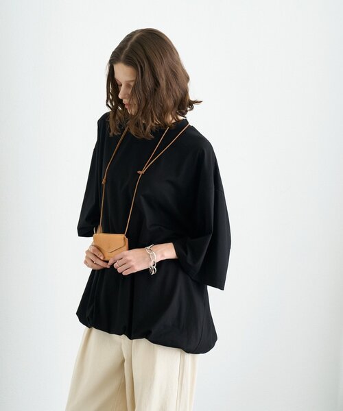 CIAOPANIC TYPY（チャオパニックティピー）の「【WEB限定】【UNISEX】裾バルーンビックシルエットTEE（Tシャツ/カットソー・レディース・ベージュ/ピンク/グリーン/ライトグレー/ホワイト/グレー/ブラック・LARGE/MEDIUM）」の14枚目の写真