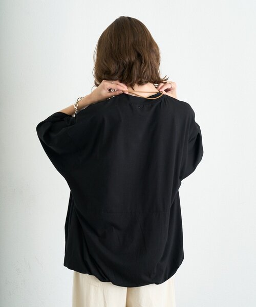 CIAOPANIC TYPY（チャオパニックティピー）の「【WEB限定】【UNISEX】裾バルーンビックシルエットTEE（Tシャツ/カットソー・レディース・ベージュ/ピンク/グリーン/ライトグレー/ホワイト/グレー/ブラック・LARGE/MEDIUM）」の15枚目の写真