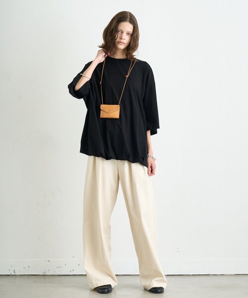 CIAOPANIC TYPY（チャオパニックティピー）の「【WEB限定】【UNISEX】裾バルーンビックシルエットTEE（Tシャツ/カットソー・レディース・ベージュ/ピンク/グリーン/ライトグレー/ホワイト/グレー/ブラック・LARGE/MEDIUM）」の17枚目の写真