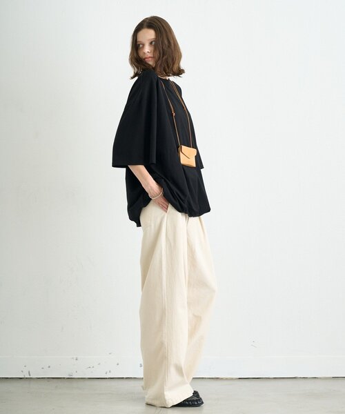 CIAOPANIC TYPY（チャオパニックティピー）の「【WEB限定】【UNISEX】裾バルーンビックシルエットTEE（Tシャツ/カットソー・レディース・ベージュ/ピンク/グリーン/ライトグレー/ホワイト/グレー/ブラック・LARGE/MEDIUM）」の19枚目の写真