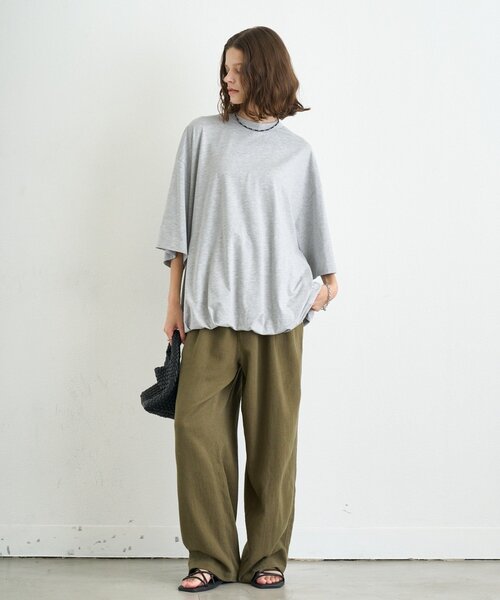 CIAOPANIC TYPY（チャオパニックティピー）の「【WEB限定】【UNISEX】裾バルーンビックシルエットTEE（Tシャツ/カットソー・レディース・ベージュ/ピンク/グリーン/ライトグレー/ホワイト/グレー/ブラック・LARGE/MEDIUM）」の22枚目の写真