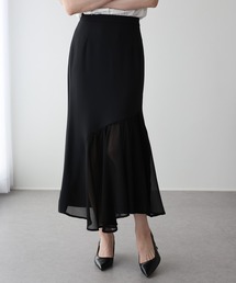 シフォン切替マーメイドスカート