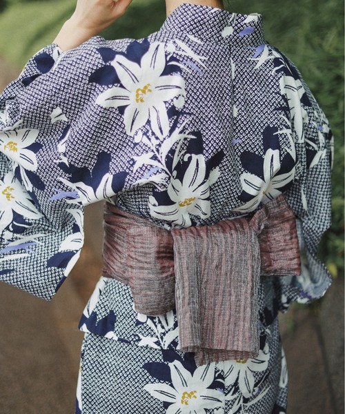 LARUTA（ラルータ）の「【LARUTA】ラメしわ兵児帯（和装小物・レディース・マスタード/ブラック/レッド/ネイビー/ブラウン・FREE）」の10枚目の写真