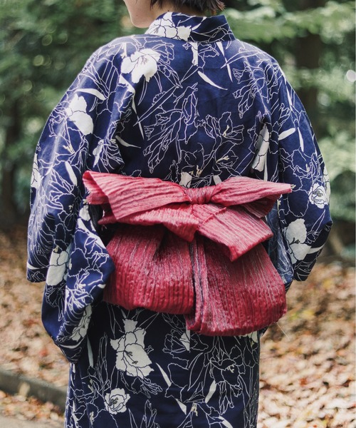 LARUTA（ラルータ）の「【LARUTA】ラメしわ兵児帯（和装小物・レディース・マスタード/ブラック/レッド/ネイビー/ブラウン・FREE）」の19枚目の写真