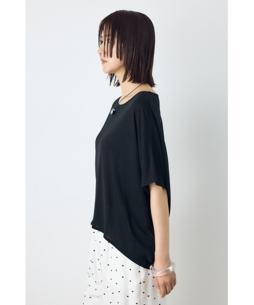 AZUL by moussy（アズールバイマウジー）の「ドレープクロップドTシャツ（Tシャツ/カットソー・レディース・オフホワイト/ベージュ/ブラック/ミント・SMALL/MEDIUM）」の13枚目の写真